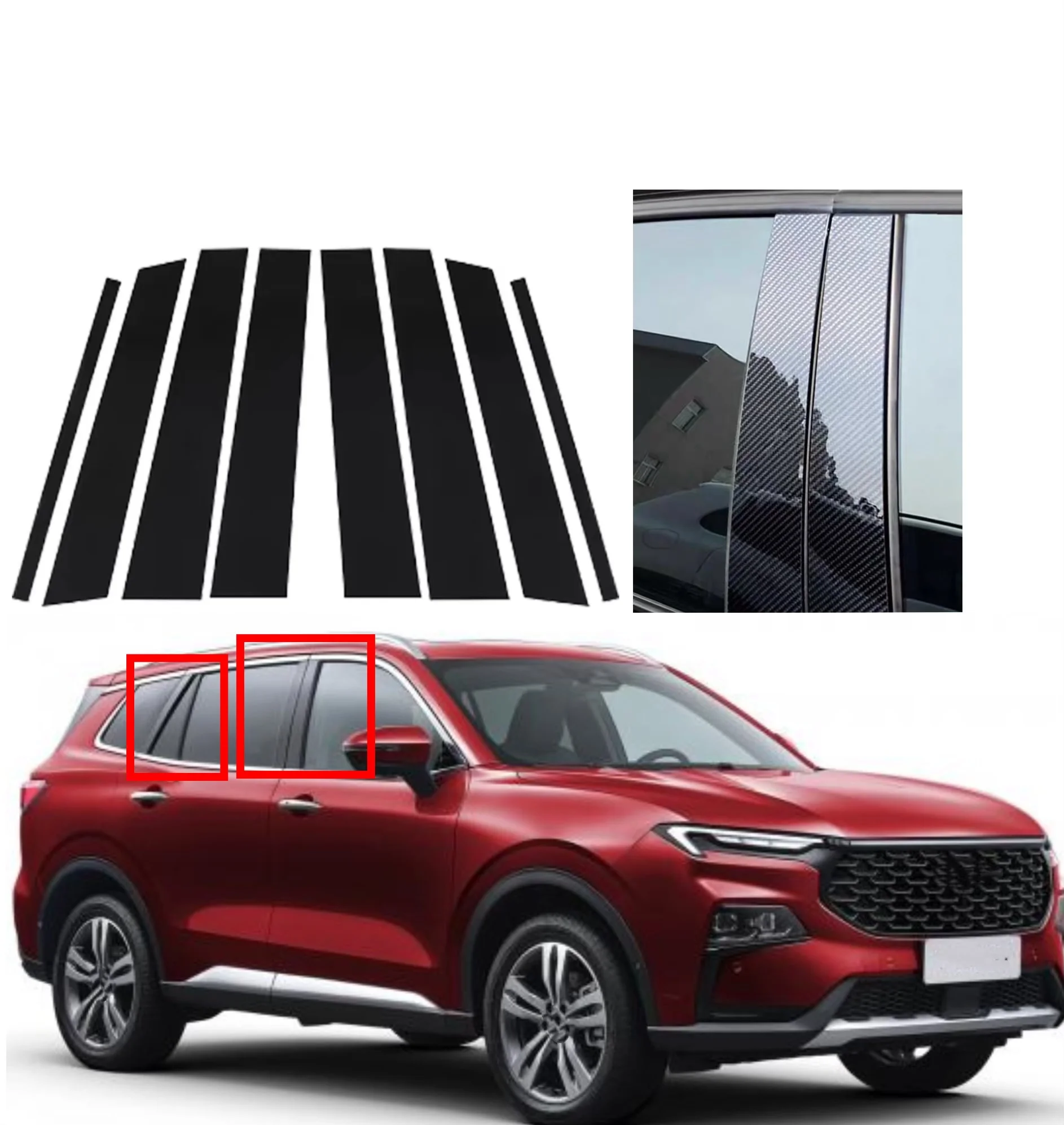 8pcs Glossy Black Silver Carbon Pillar Post Fit For Ford Territory Next Gen 2023-2024 Door Window Column BC Trim Sticker Cover
8pcs Glossy Black Silver Carbon Pillar Post Fit For Ford Territory Next Gen 2023-2024 Door Window Column BC Trim Sticker Cover
