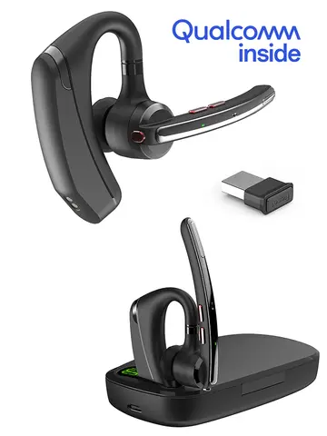 Bluetooth Headset, Wireless Earpiece with Upgrade Noise Canceling Mic,100H Talking Time,Hand-Free Headphones with Mute Button