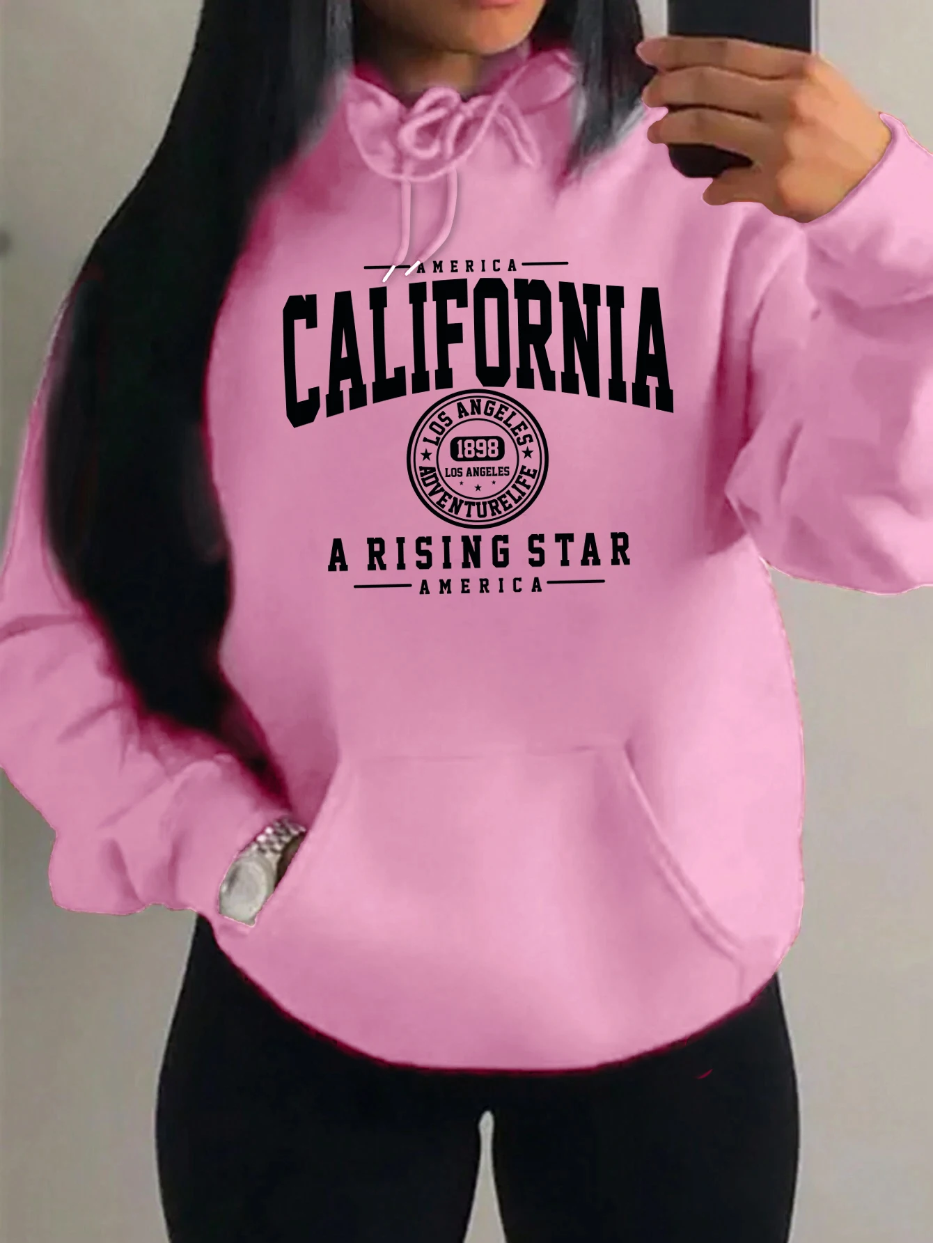 Женская толстовка с буквенным принтом America California City Art, разноцветные пуловеры в стиле Харадзюку, флисовая спортивная одежда, повседневная толстовка с карманами
Женская толстовка с буквенным принтом America California City Art, разноцветные пуловеры в стиле Харадзюку, флисовая спортивная одежда, повседневная толстовка с карманами