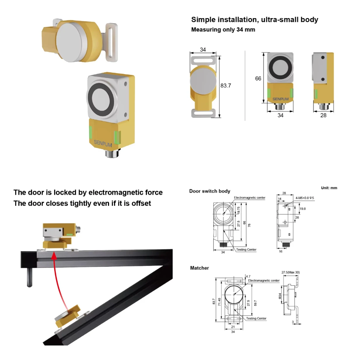 2026 New Senpum Door Safety Sensor Magnetic Safety Interlock Switches Safety Interlock Switch For Industrial Doors
2026 New Senpum Door Safety Sensor Magnetic Safety Interlock Switches Safety Interlock Switch For Industrial Doors