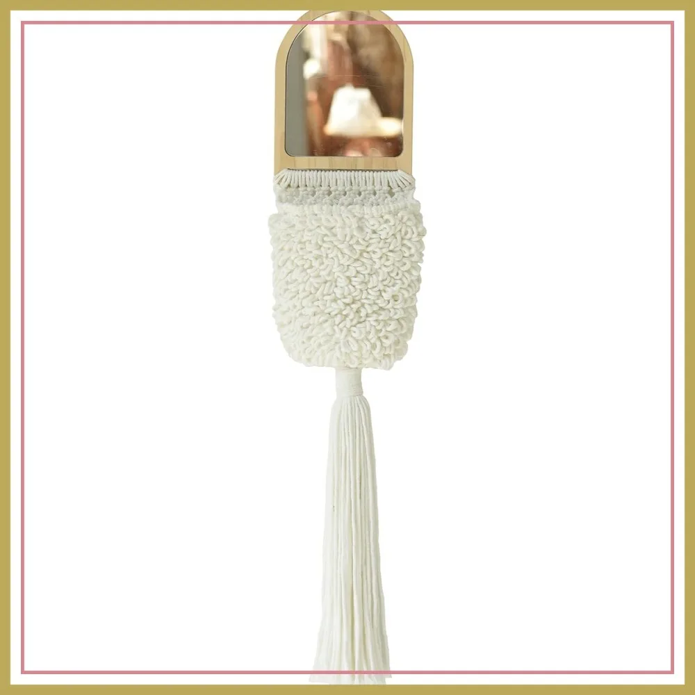 Boho Macrame Wall Hanging Mirror 27" L Small Decorative Bathroom Home Decor Handmade
Boho Macrame Wall Hanging Mirror 27" L Small Decorative Bathroom Home Decor Handmade