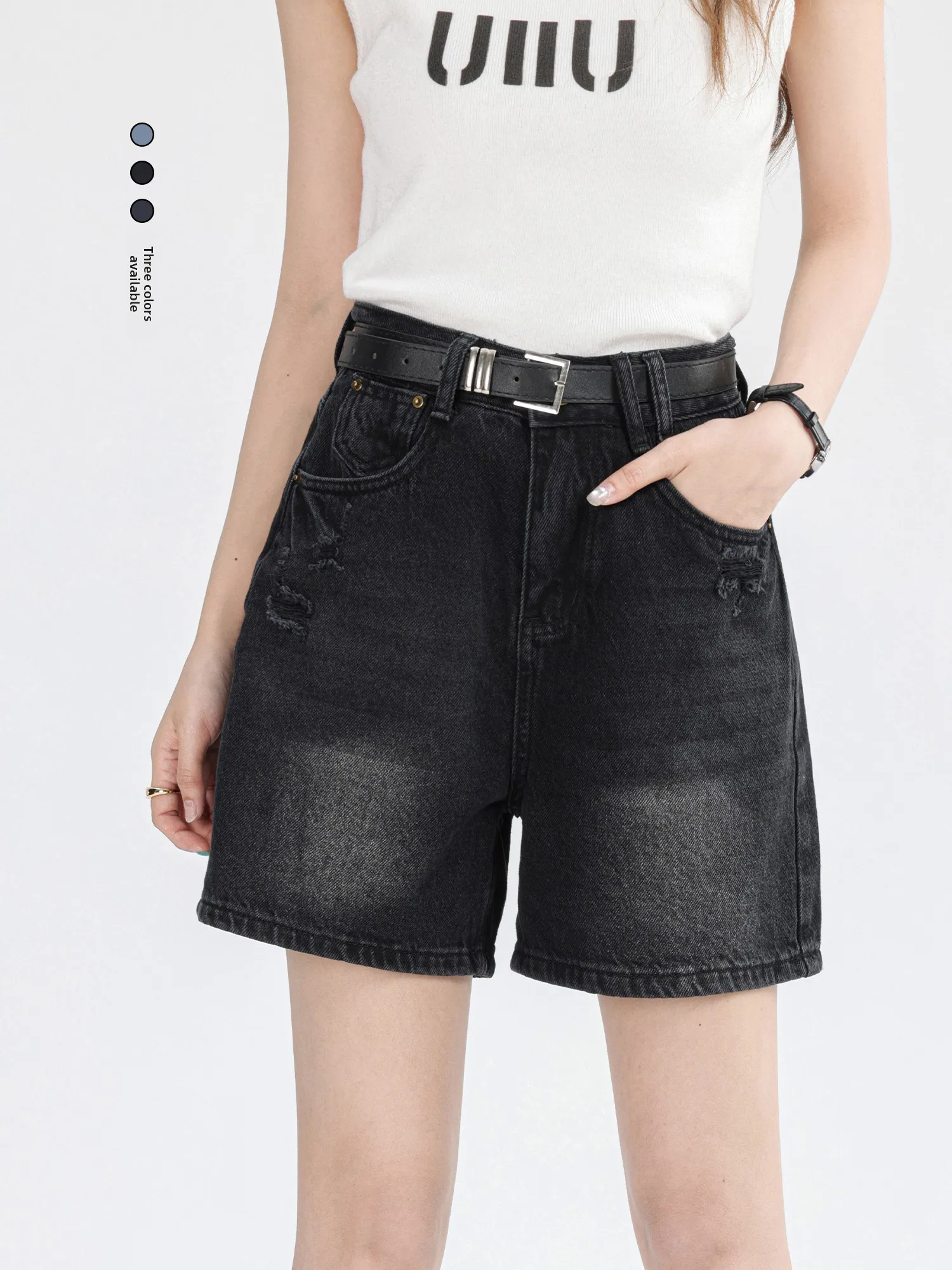 American Sle Vintage Jeans High Waist Wide Leg ort Casual Versatile Agel Summer orts for Young Women
American Sle Vintage Jeans High Waist Wide Leg ort Casual Versatile Agel Summer orts for Young Women