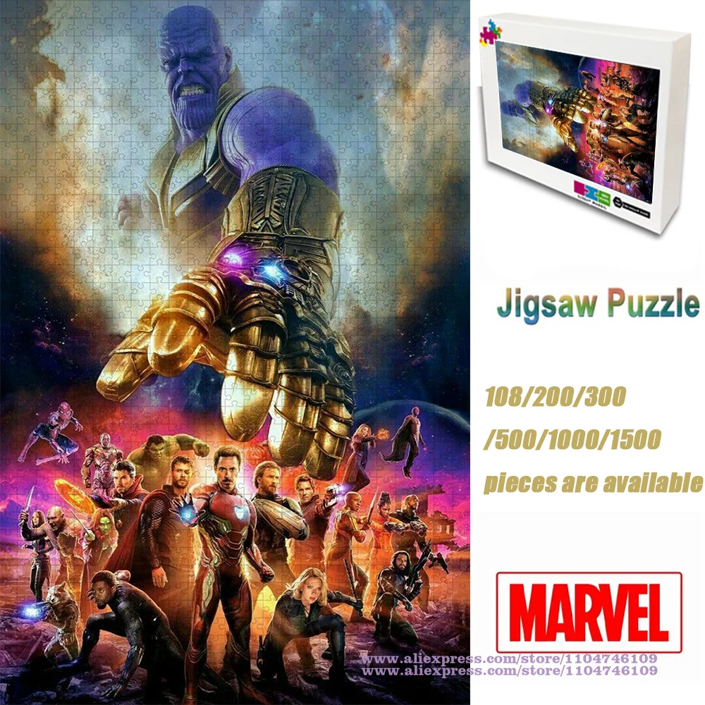 Пазл с персонажами Marvel, 108/200/300/500/1000/1500 шт., интеллектуальные пазлы для детей, унисекс, подарок на день рождения с коробкой
Пазл с персонажами Marvel, 108/200/300/500/1000/1500 шт., интеллектуальные пазлы для детей, унисекс, подарок на день рождения с коробкой