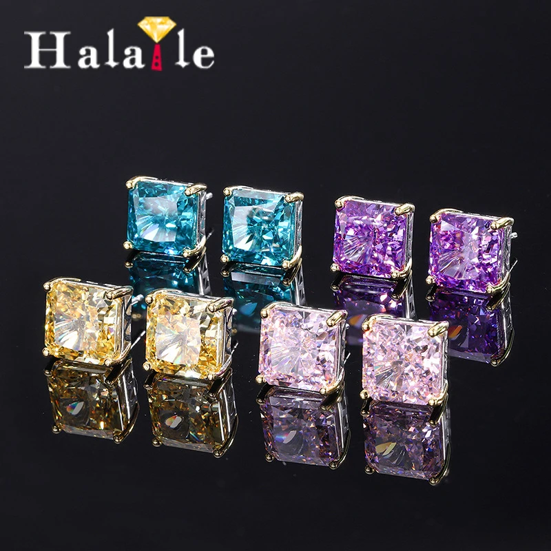 Halaile S925 Sterling Silver Polychrome Zircon Jewelry High Carbon Diamond Stud Earrings Fine Jewelry Women Trendy Sparkly Gift
Halaile S925 Sterling Silver Polychrome Zircon Jewelry High Carbon Diamond Stud Earrings Fine Jewelry Women Trendy Sparkly Gift