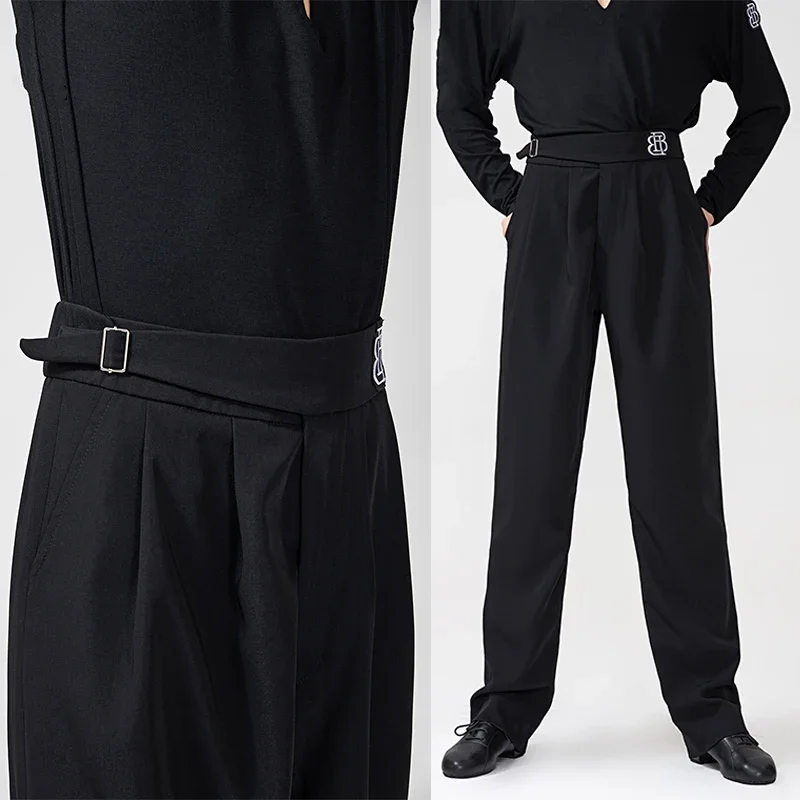 Latin Dance Pants Men High Waist Loose Black Latin Practice Trousers Adult Cha Cha Ballroom Dance Competition Clothing DNV15345
Latin Dance Pants Men High Waist Loose Black Latin Practice Trousers Adult Cha Cha Ballroom Dance Competition Clothing DNV15345