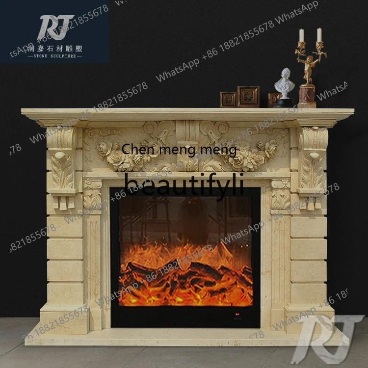 178Villa fireplace marble mantel European style living room retro stone carving decoration
178Villa fireplace marble mantel European style living room retro stone carving decoration