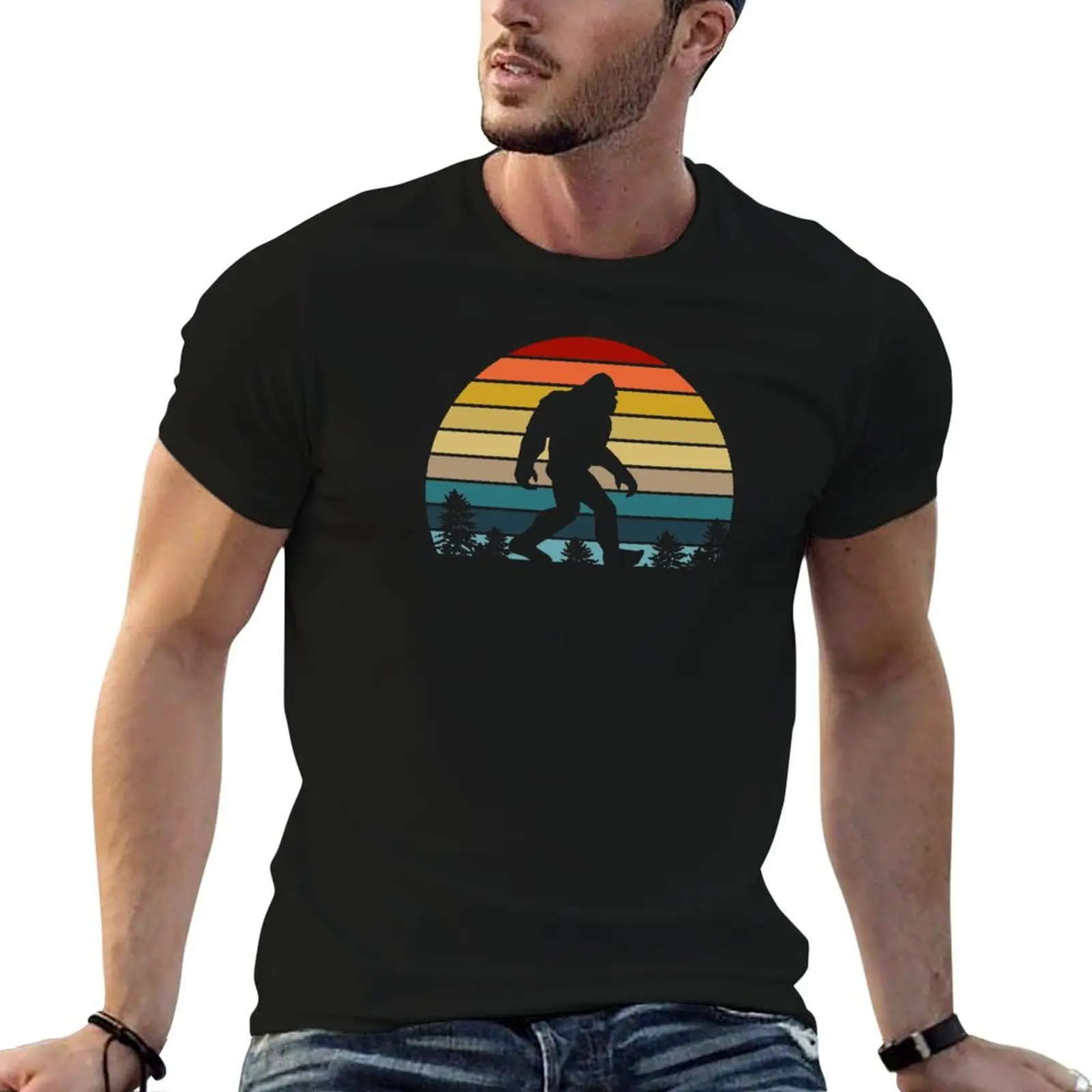 man t t Retro Sasquatch Silhouette cotton Bigfoot shirts T-Shirt Sunset shirt Believe designer
man t t Retro Sasquatch Silhouette cotton Bigfoot shirts T-Shirt Sunset shirt Believe designer