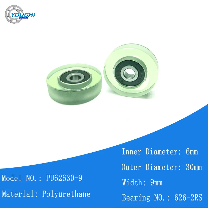 5pcs Polyurethane Pulleys 6x30x9 With Bearing 626RS PU62630-9 PU Rollers 6*30*9 Plastic Bearing 30mm Soft Rubber Gudie Wheels
5pcs Polyurethane Pulleys 6x30x9 With Bearing 626RS PU62630-9 PU Rollers 6*30*9 Plastic Bearing 30mm Soft Rubber Gudie Wheels