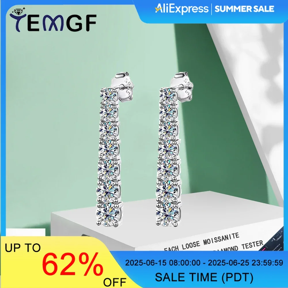 TEMGF 1 Pair S925 Silver Long Ear Studs Moissanite/Zircon Tassel Earrings for Women Fashion Luxury Fine Jewelry Facial Modify
TEMGF 1 Pair S925 Silver Long Ear Studs Moissanite/Zircon Tassel Earrings for Women Fashion Luxury Fine Jewelry Facial Modify
