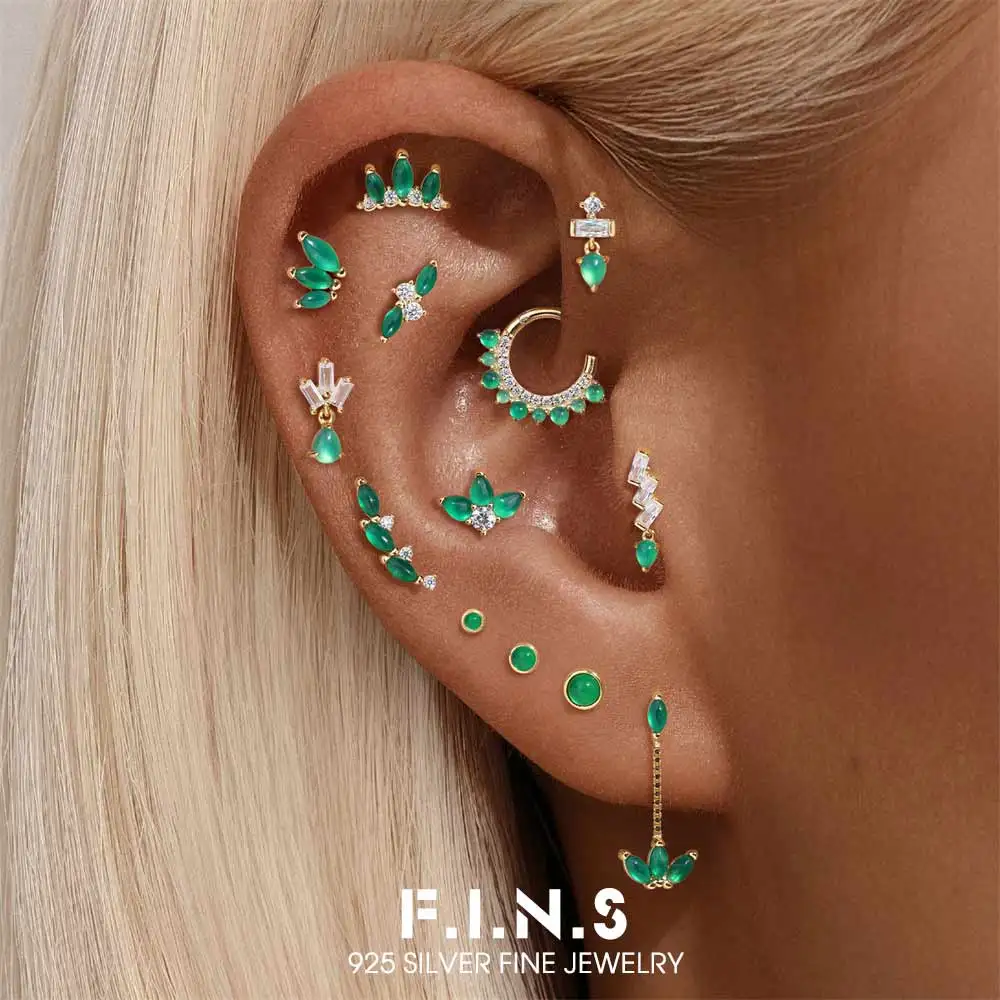 F.I.N.S S925 Sterling Silver Natural Geometric Green Chalcedony Stone Earring Flat-Head Screwv On Ear Cuff Studs Catilage Jewels
F.I.N.S S925 Sterling Silver Natural Geometric Green Chalcedony Stone Earring Flat-Head Screwv On Ear Cuff Studs Catilage Jewels