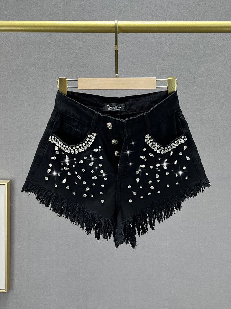 Trendy High Waist Slimming Denim Shorts for Women Summer 2024 Diamond Embedded Wide Leg Hot Pants High Waist Short Jeans
Trendy High Waist Slimming Denim Shorts for Women Summer 2024 Diamond Embedded Wide Leg Hot Pants High Waist Short Jeans