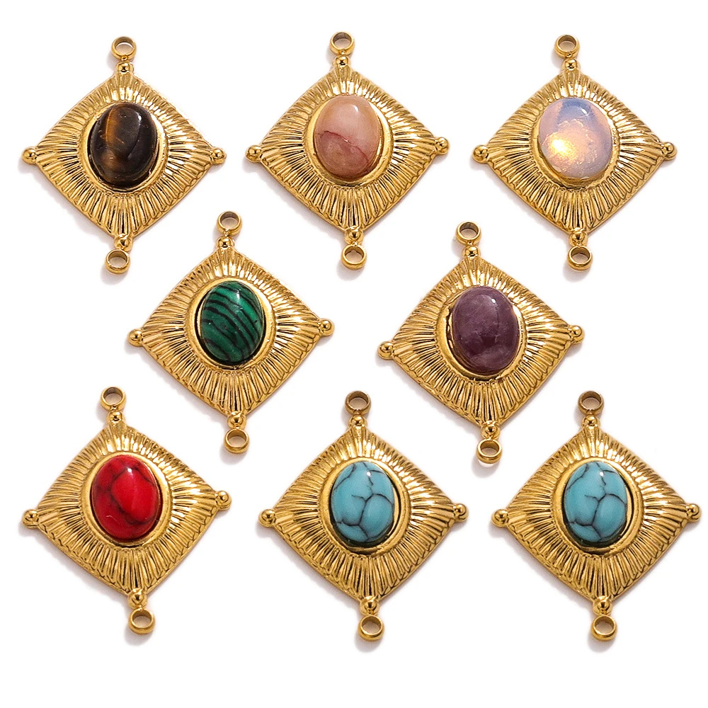 5pcs Stainless Steel Waterproof Bohemian Double Hole Natural Stone Pendant Conectors DIY Jewelry Making Supplies Bracelets
5pcs Stainless Steel Waterproof Bohemian Double Hole Natural Stone Pendant Conectors DIY Jewelry Making Supplies Bracelets