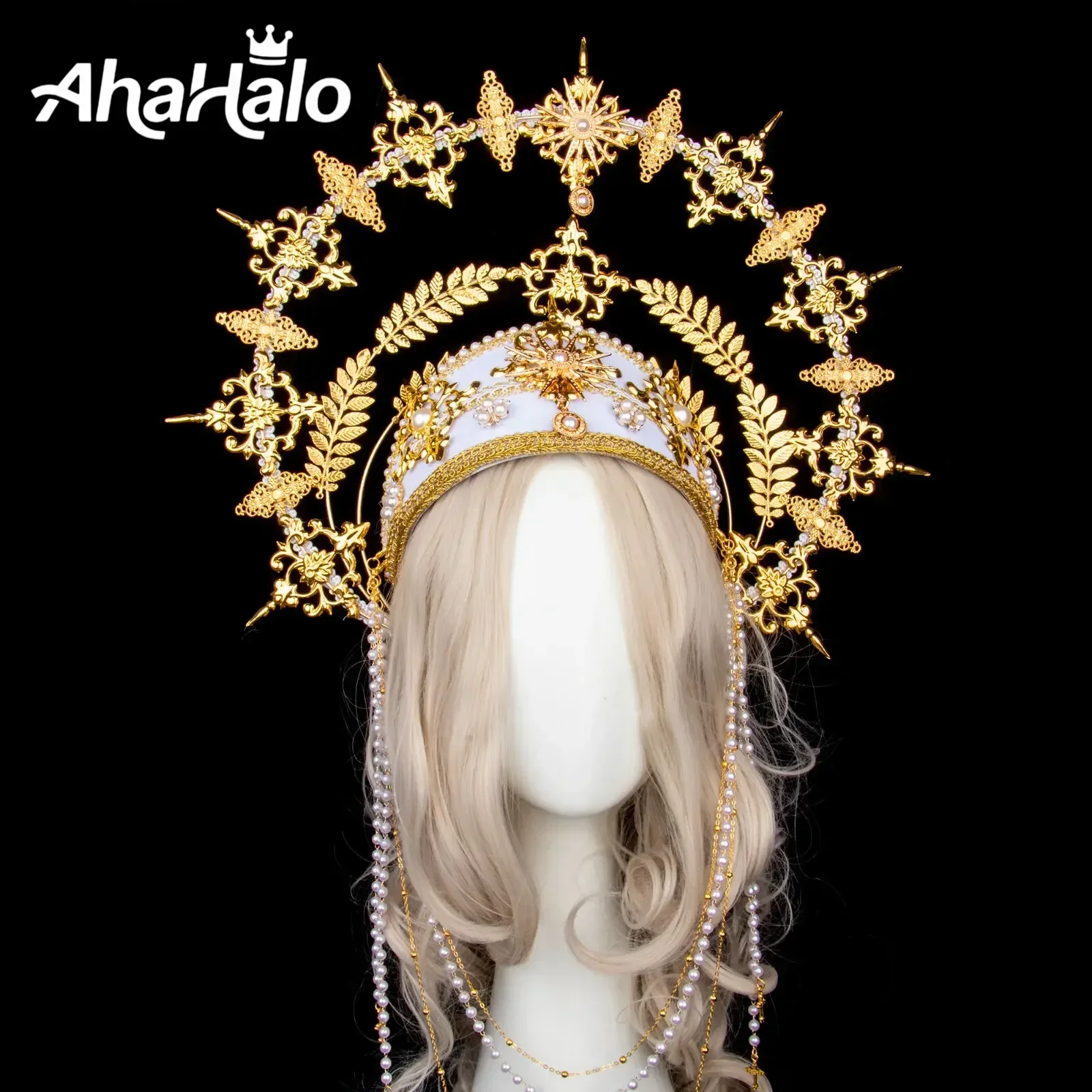 Halo Crown Exaggerated Oversized Gold Goddess Headwear Mary Headdress for Photoshoot Prom Halloween Cosplay Hair Accessories
Halo Crown Exaggerated Oversized Gold Goddess Headwear Mary Headdress for Photoshoot Prom Halloween Cosplay Hair Accessories
