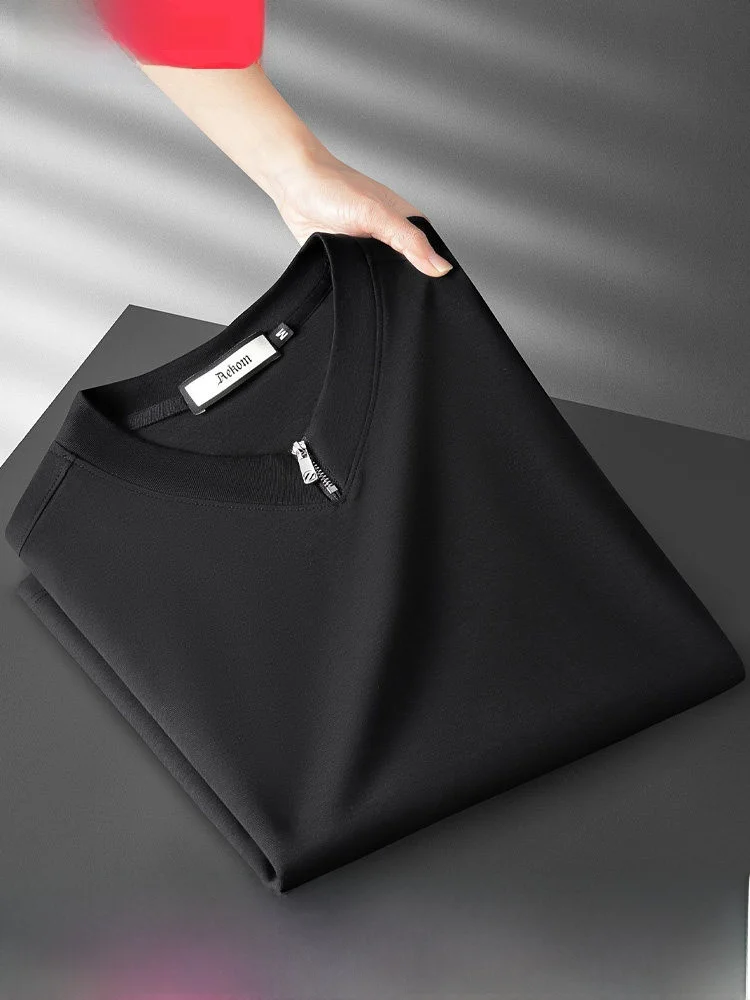 Summer Ice Silk Modal Cotton Zipper Small V-Ne T-irt Men ort Sve Casual Wide Design Men's f Sve Soft Comfortable
Summer Ice Silk Modal Cotton Zipper Small V-Ne T-irt Men ort Sve Casual Wide Design Men's f Sve Soft Comfortable
