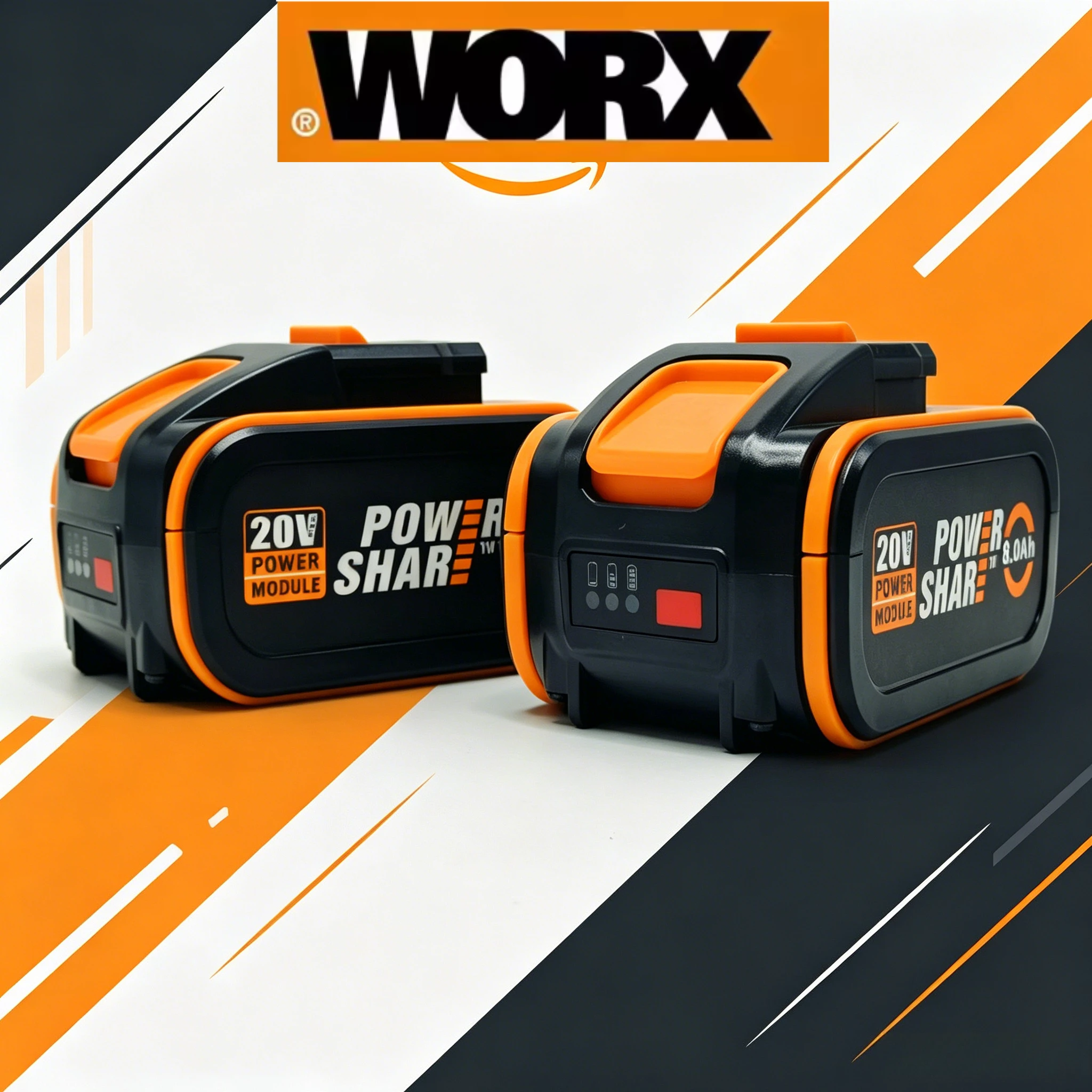 20V 8.0Ah 8000mAh Rechargeable Li-ion Battery.For Worx PowerShare All Worx 20V Cordless Power Tools
20V 8.0Ah 8000mAh Rechargeable Li-ion Battery.For Worx PowerShare All Worx 20V Cordless Power Tools