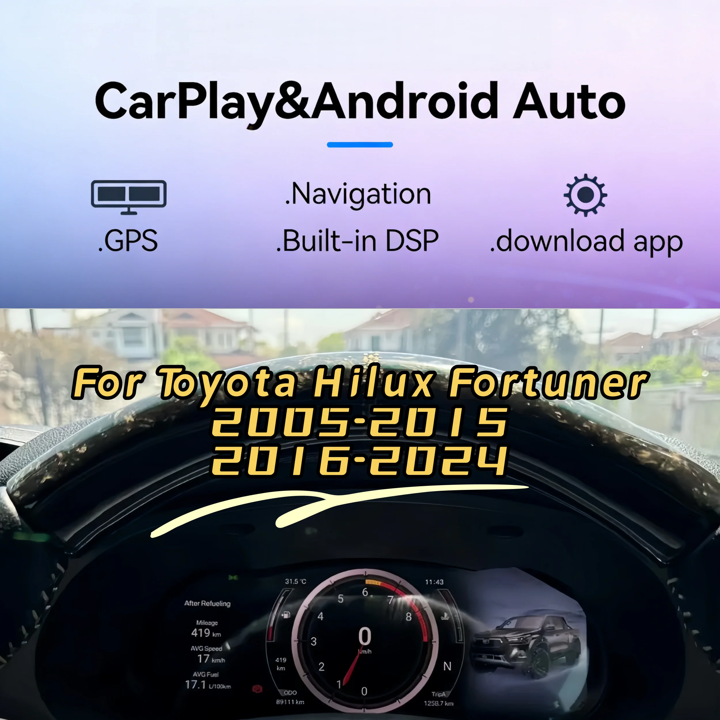 Цифровая приборная панель для Toyota Innova 2005-2015, 2016-2023, 2024: Виртуальный спидометр, цифровой дисплей приборной панели
Цифровая приборная панель для Toyota Innova 2005-2015, 2016-2023, 2024: Виртуальный спидометр, цифровой дисплей приборной панели