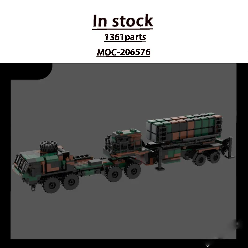 MOC-206576 New Military Transport Tank Truck Missile Building Block Model, 1361 Parts, Boys' and Children's Birthday Toy Gift
MOC-206576 New Military Transport Tank Truck Missile Building Block Model, 1361 Parts, Boys' and Children's Birthday Toy Gift