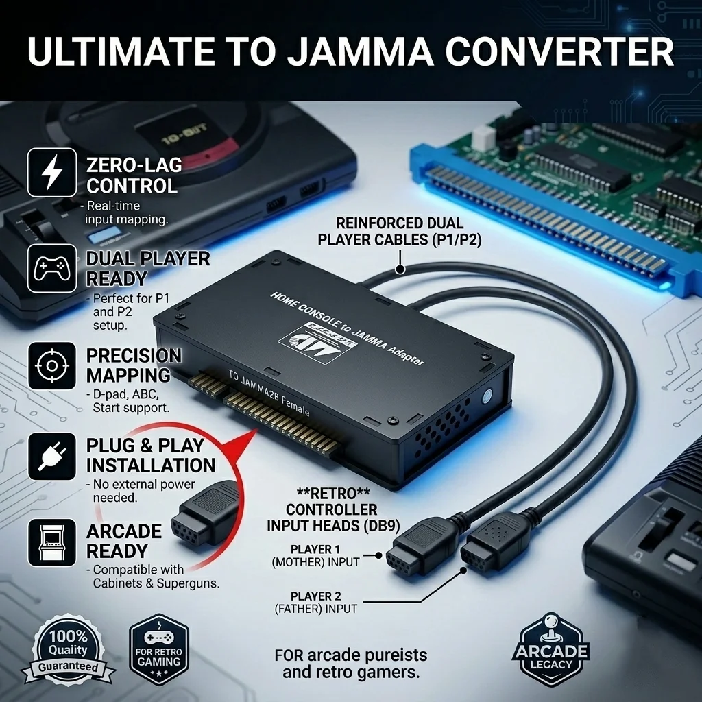 Mega Drive Genesis MD to JAMMA Adapter | Home Console to Arcade Cabinet Converter | Dual DB9 Controller Support Retro Gaming DIY
Mega Drive Genesis MD to JAMMA Adapter | Home Console to Arcade Cabinet Converter | Dual DB9 Controller Support Retro Gaming DIY