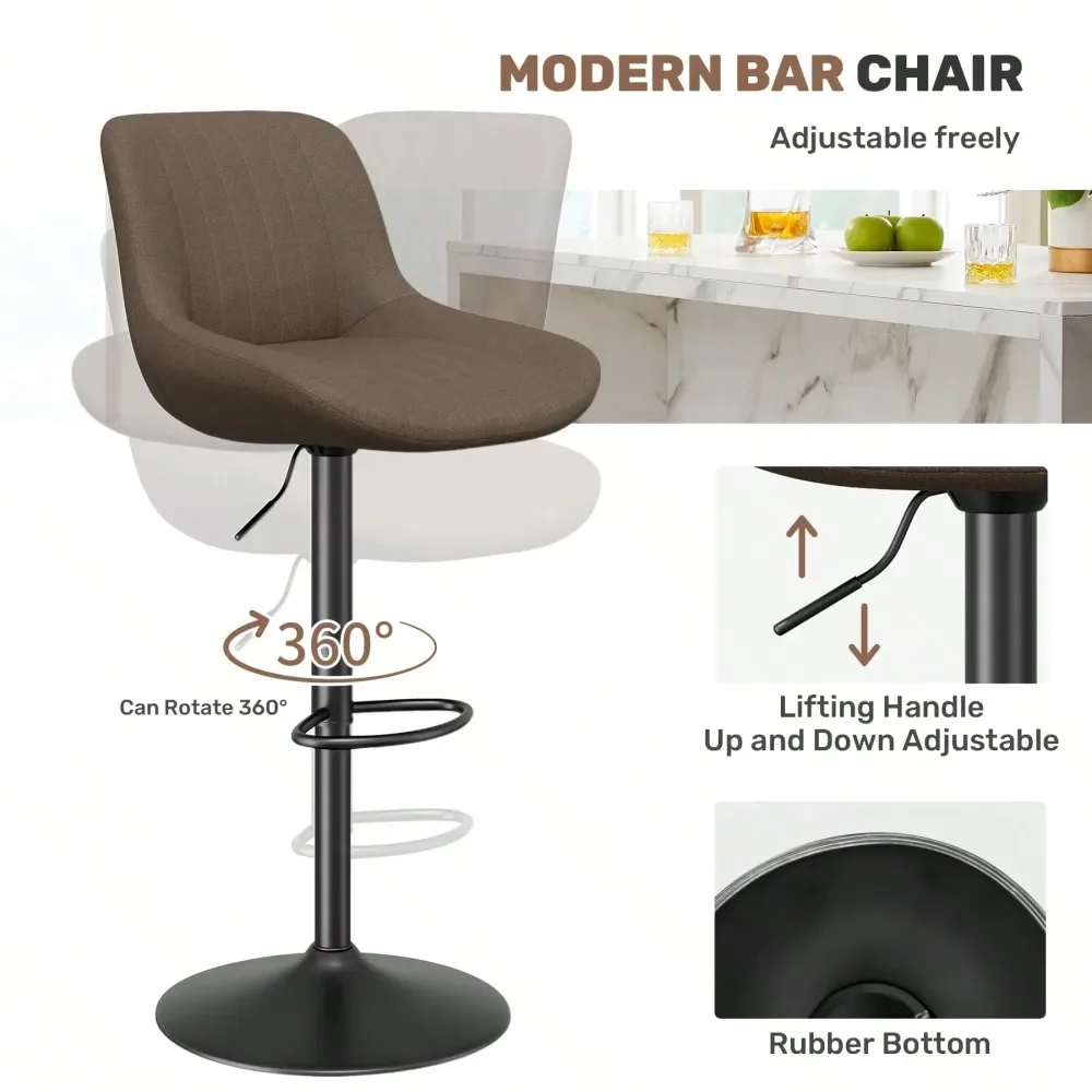 Bar Stools Sillas Para Barra AltaBar Stools Set Of 2,Adjustable Swivel Holstered Counter Height Barstools With Back And Footrest
Bar Stools Sillas Para Barra AltaBar Stools Set Of 2,Adjustable Swivel Holstered Counter Height Barstools With Back And Footrest