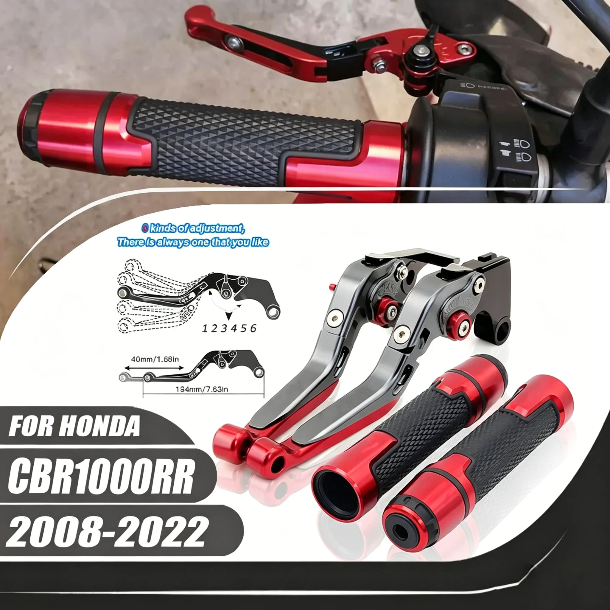 For Honda CBR1000RR 2008-2022 Motorcycle Brake Clutch Levers CNC Foldable Adjustable Modified Clutch Brake Lever Handle Grip Kit
For Honda CBR1000RR 2008-2022 Motorcycle Brake Clutch Levers CNC Foldable Adjustable Modified Clutch Brake Lever Handle Grip Kit