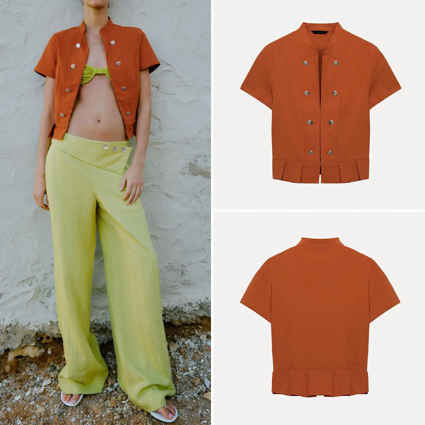 Women's Casual Style round Neck Short Sleeve Shirt Pleated Hem Button Decoration Summer New Arrival Fashion Top ZADATA Brand
Women's Casual Style round Neck Short Sleeve Shirt Pleated Hem Button Decoration Summer New Arrival Fashion Top ZADATA Brand