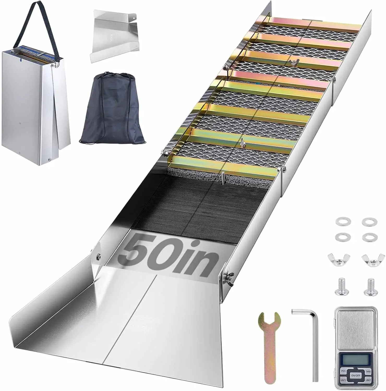 Folding Aluminum Alloy Box, Compact 50" Boxes for Gold, Lightweight Gold Equipment, Portable Sluice Boxes w
Folding Aluminum Alloy Box, Compact 50" Boxes for Gold, Lightweight Gold Equipment, Portable Sluice Boxes w
