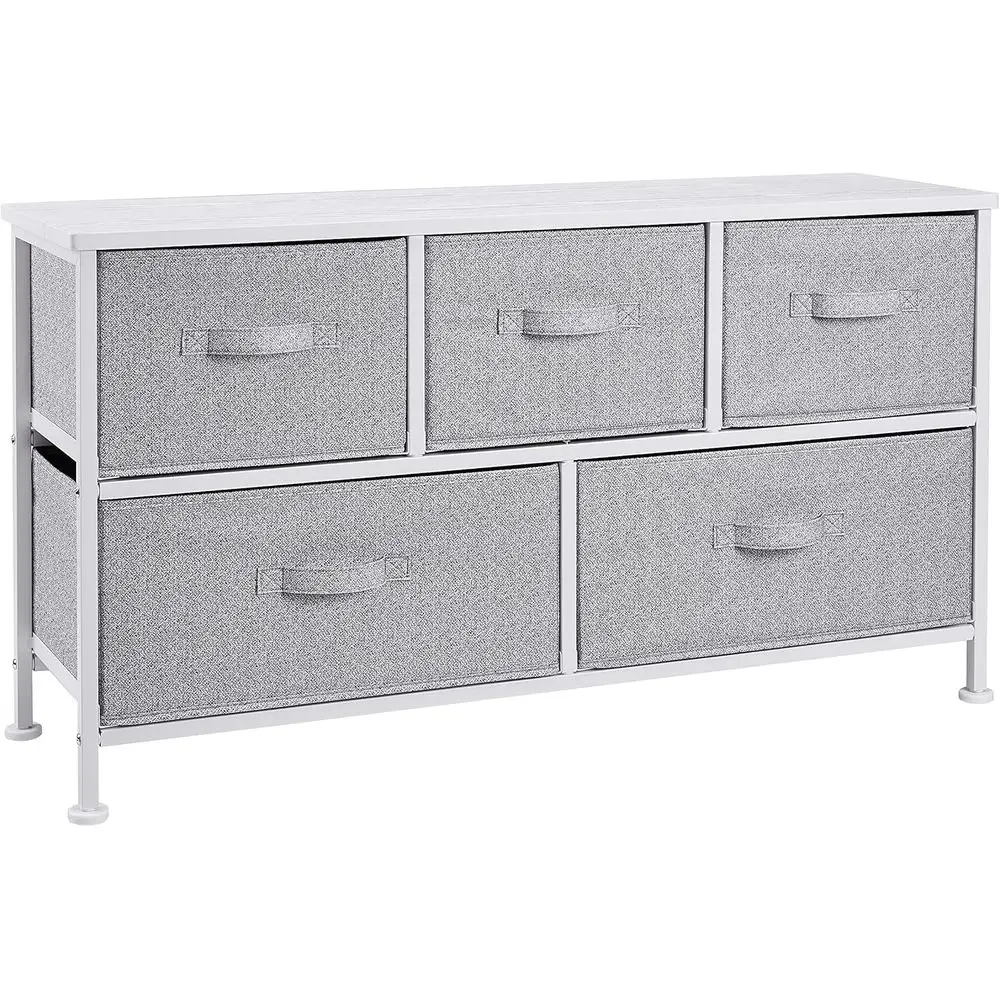 Extra Wide abric 5-Der Storage Organizer Unit or Bedroom Closet, White
Extra Wide abric 5-Der Storage Organizer Unit or Bedroom Closet, White