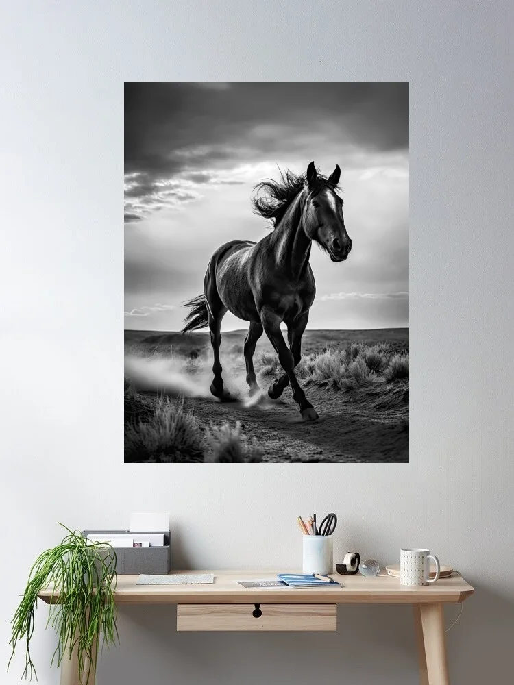 Horse Galloping Desert Landscape Black and White Canvas POSTER ,Home Decor Wall art painting
Horse Galloping Desert Landscape Black and White Canvas POSTER ,Home Decor Wall art painting