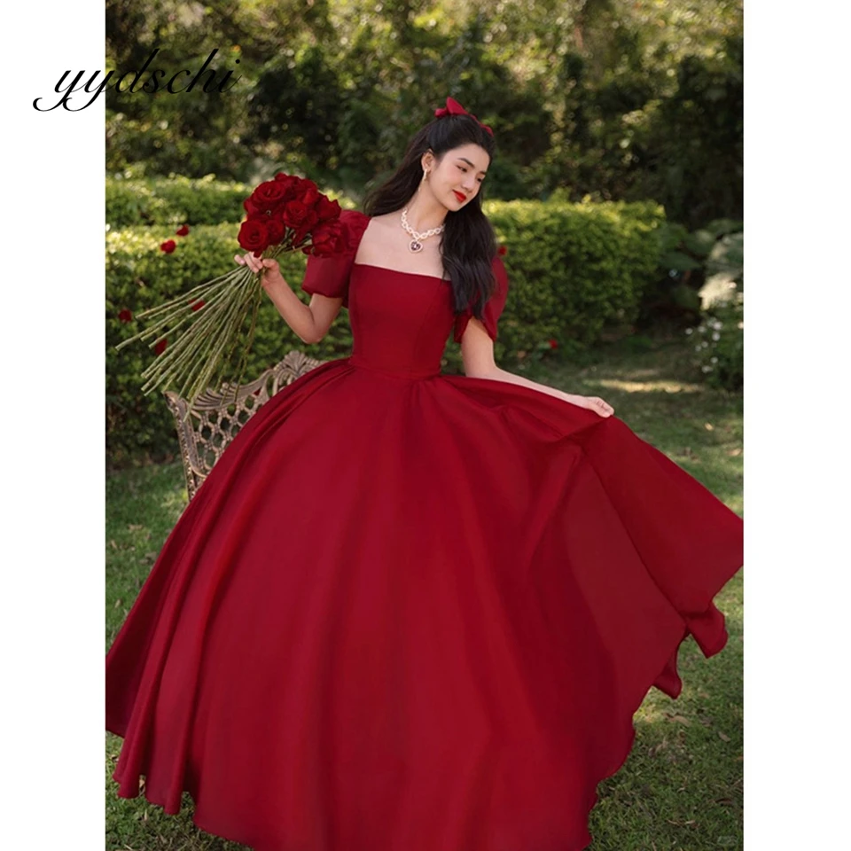 Customized Elegant Square Collar Puff Sleeves Wedding Dresses For Women 2025 Pleat Floor-length Bride Gowns vestidos de novia
Customized Elegant Square Collar Puff Sleeves Wedding Dresses For Women 2025 Pleat Floor-length Bride Gowns vestidos de novia