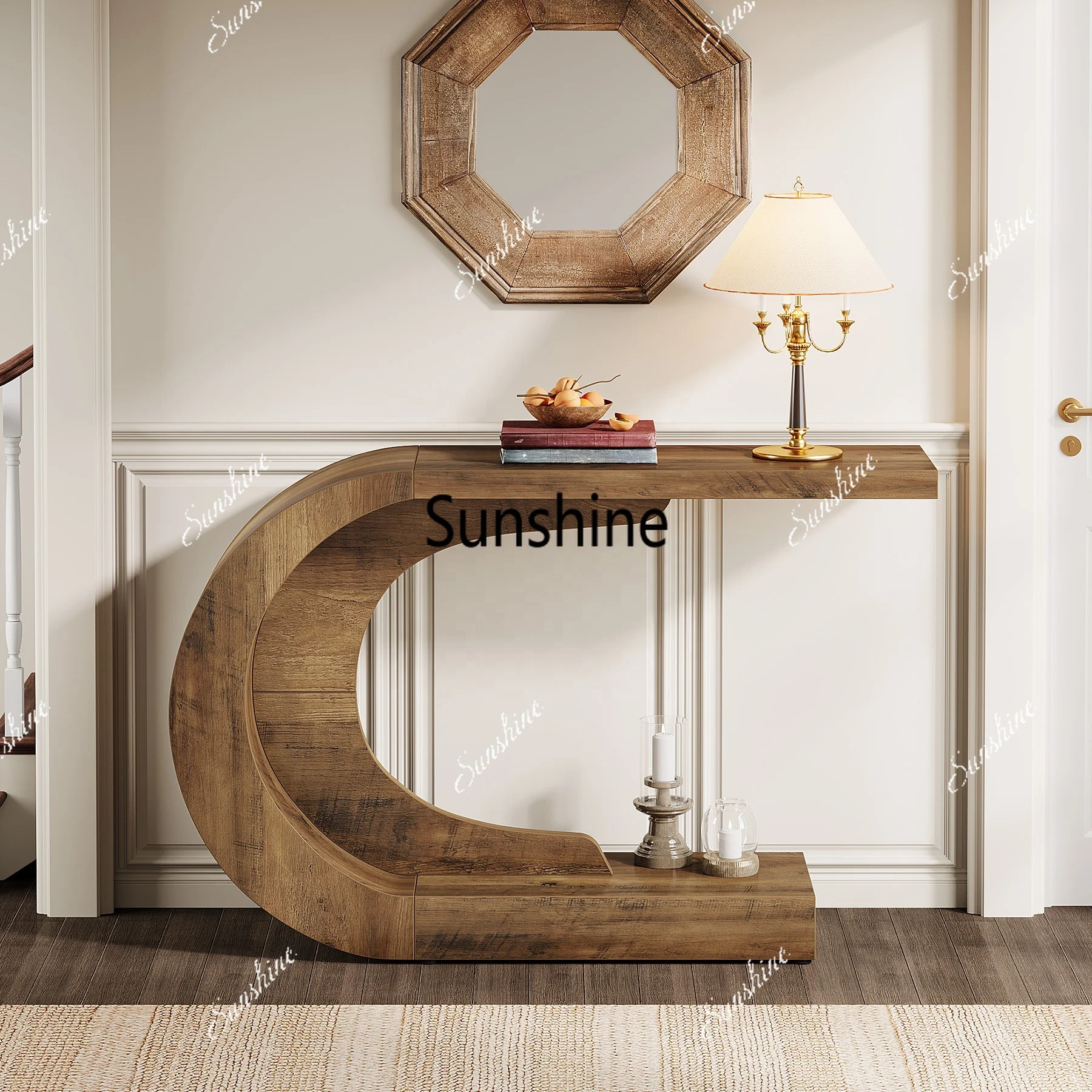 - Shaped Wood Console Table, Entryway Accent Table Hallway Console Furniture with Storage, for Foyer, Narrow Corridors
- Shaped Wood Console Table, Entryway Accent Table Hallway Console Furniture with Storage, for Foyer, Narrow Corridors