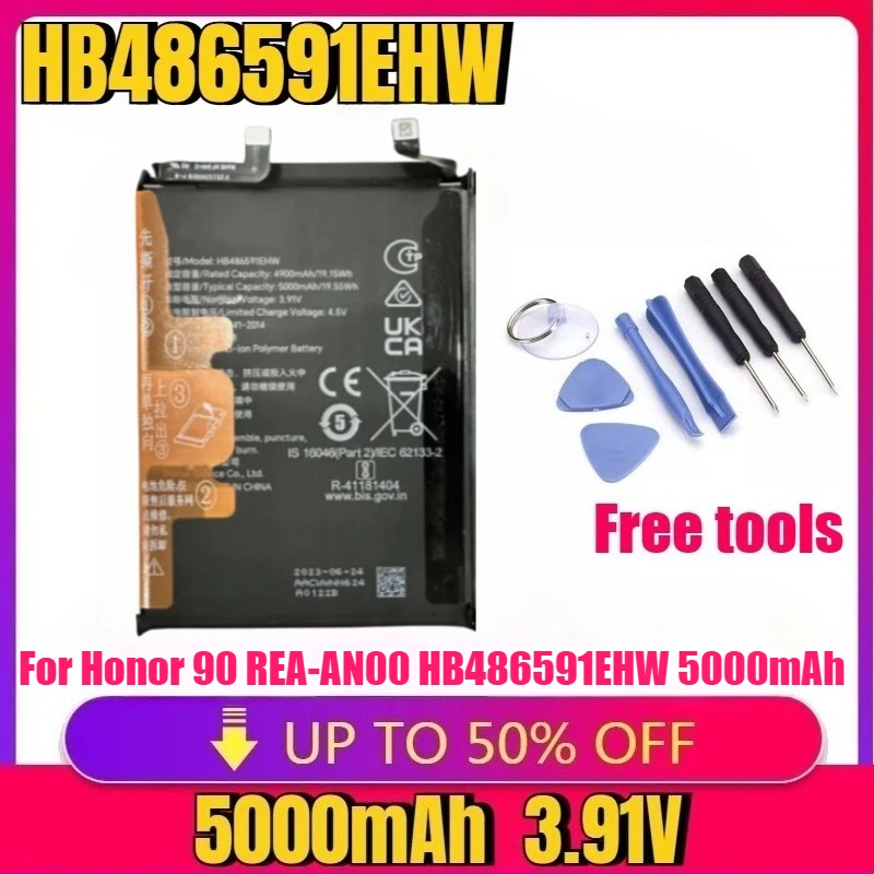 Высококачественная сменная батарея 5000 мАч HB486591EHW для Honor 90 REA-AN00, Honor 90 Pro REP-AN00, аккумуляторы для мобильных телефонов
Высококачественная сменная батарея 5000 мАч HB486591EHW для Honor 90 REA-AN00, Honor 90 Pro REP-AN00, аккумуляторы для мобильных телефонов