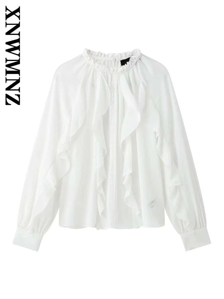 XNWMNZ 2025 Spring New Woman Commuting Blouses Top Sophisticated Summer Female O-Collar Long Sleeve Pullover Thin Chiffon Blouse
XNWMNZ 2025 Spring New Woman Commuting Blouses Top Sophisticated Summer Female O-Collar Long Sleeve Pullover Thin Chiffon Blouse