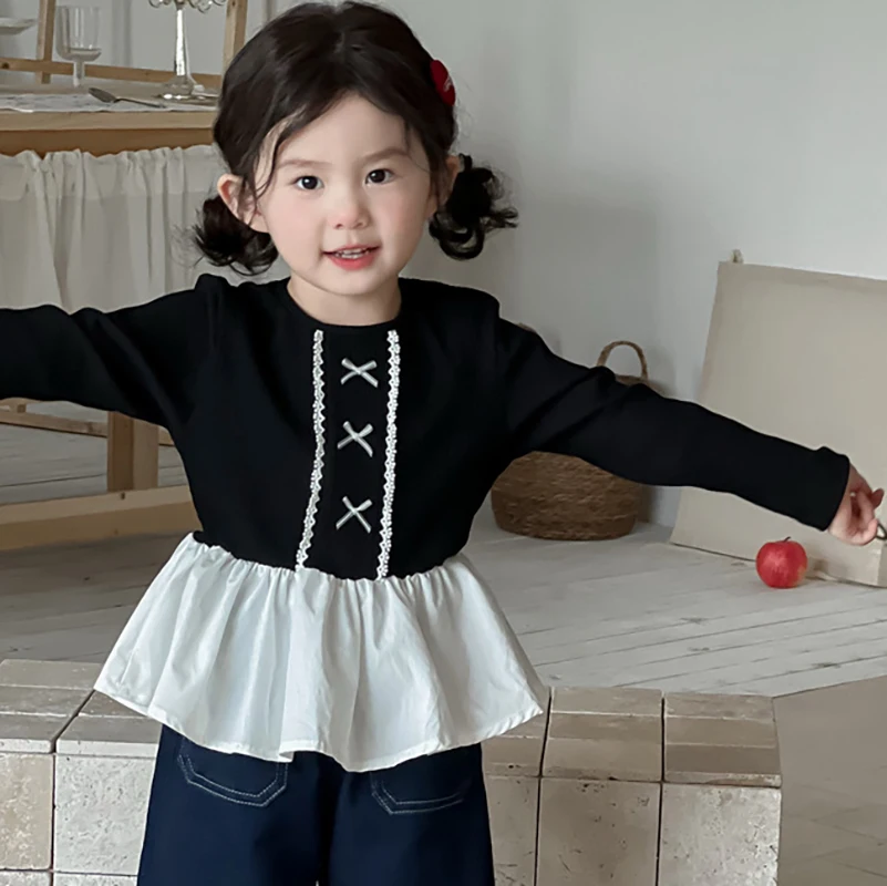 2-7 Y Girls Clothes Ruffle Blouse Bow Decoration Long Sleeve Girls Shirt Patckwork Kids Girls Clothing
2-7 Y Girls Clothes Ruffle Blouse Bow Decoration Long Sleeve Girls Shirt Patckwork Kids Girls Clothing