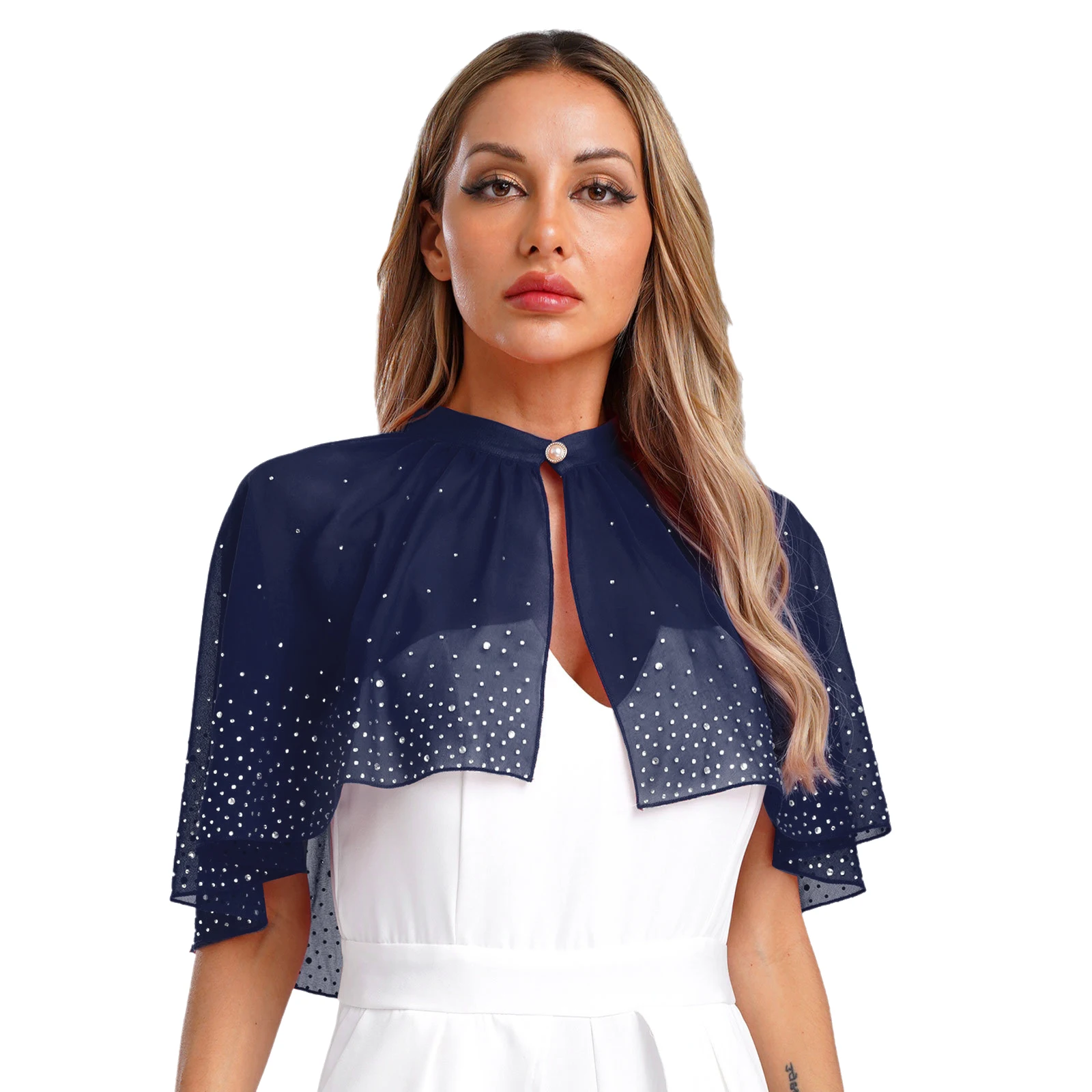 Women Elegant Chiffon Bolero Shrug Capes Shiny Rhinestone Shawl Wraps Coat Wedding Party Bridal Bridesmaid Evening Dress Cove Up
Women Elegant Chiffon Bolero Shrug Capes Shiny Rhinestone Shawl Wraps Coat Wedding Party Bridal Bridesmaid Evening Dress Cove Up