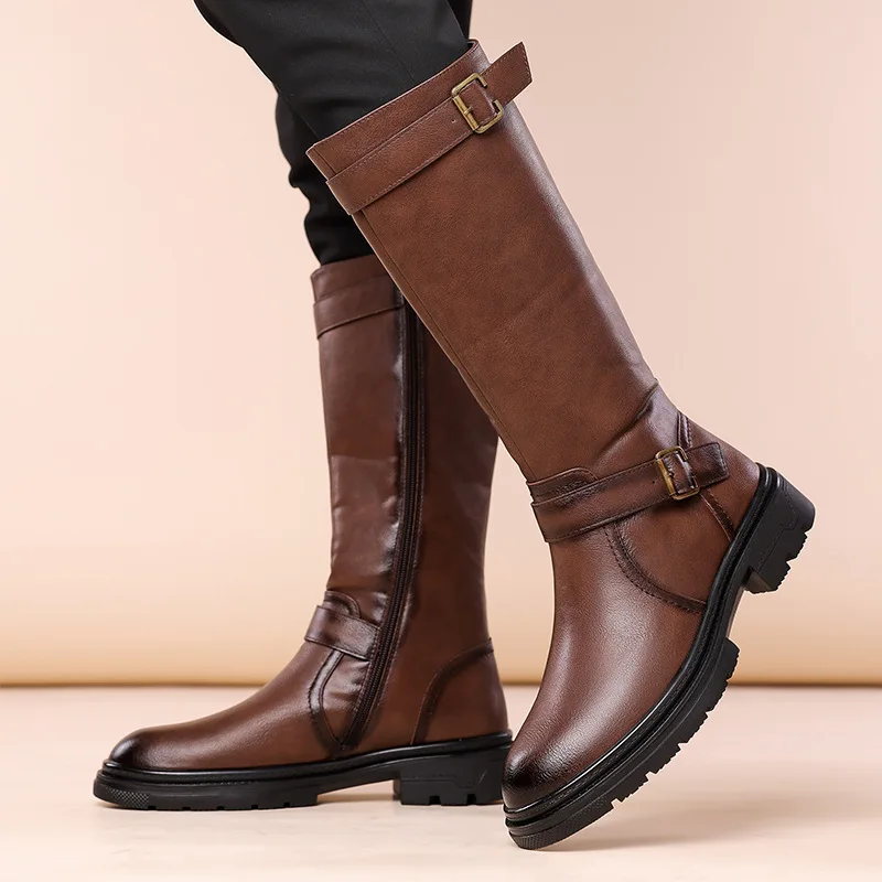men's casual cosplay DJ stage high boots black brown natural leather shoes cowboy long platform boot designer motorcycle botas
men's casual cosplay DJ stage high boots black brown natural leather shoes cowboy long platform boot designer motorcycle botas