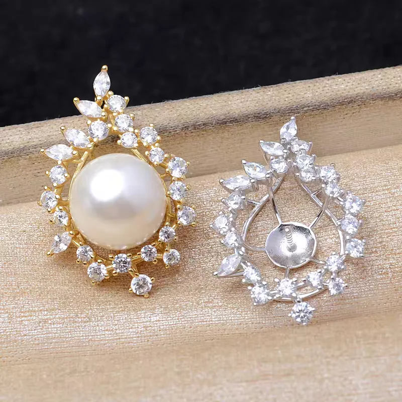 Wholesale S925 Sterling Silver Pendant Mounts Base Findings Settings Mountings Jewelry Fittings for 11-12mm Pearls 3pcs/lot
Wholesale S925 Sterling Silver Pendant Mounts Base Findings Settings Mountings Jewelry Fittings for 11-12mm Pearls 3pcs/lot