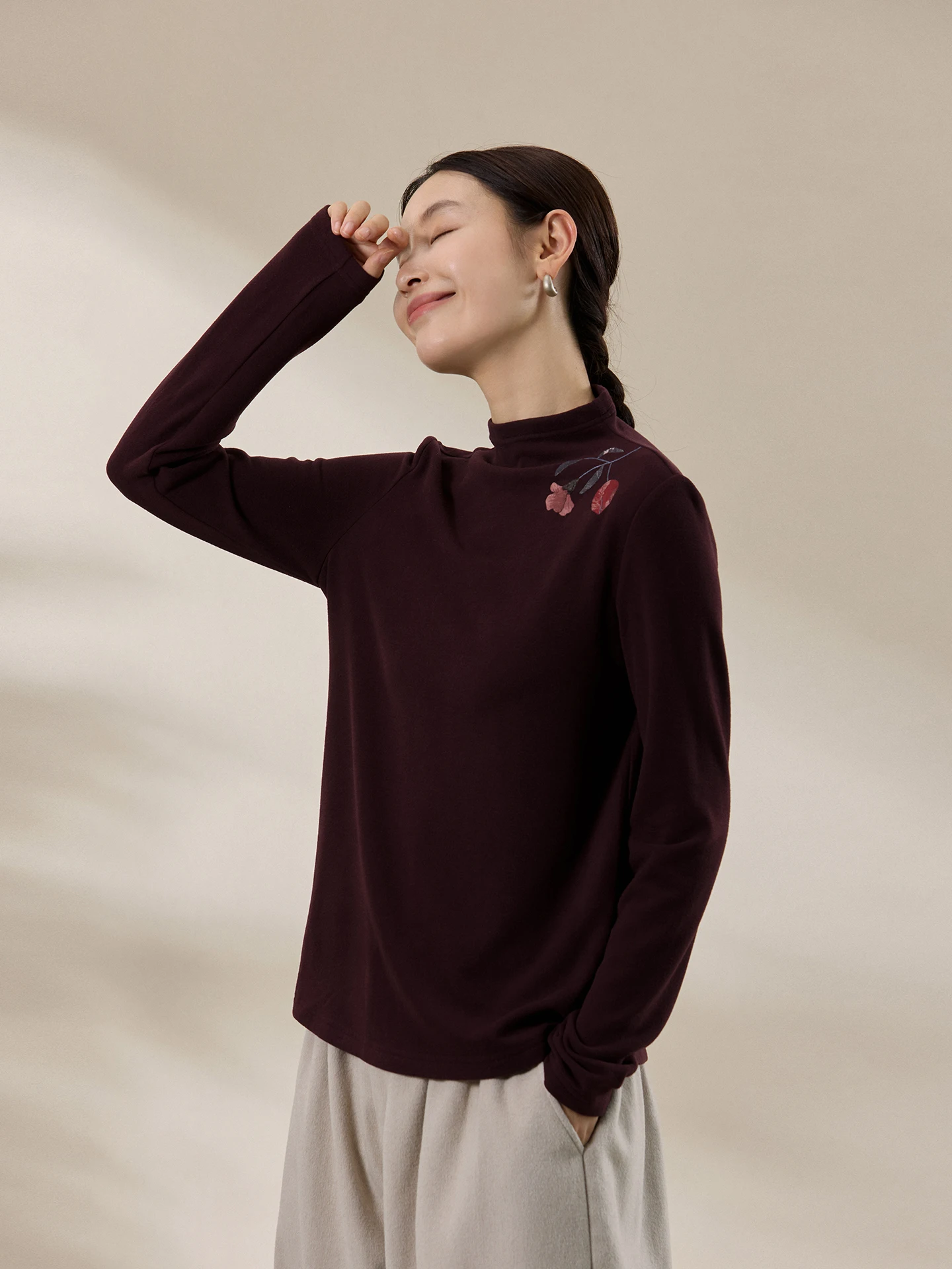 Charming nng Original Handmade Patchwork Knitted f High Collar T-irt Lazy Feelings Chinese Sle Women's Faion
Charming nng Original Handmade Patchwork Knitted f High Collar T-irt Lazy Feelings Chinese Sle Women's Faion