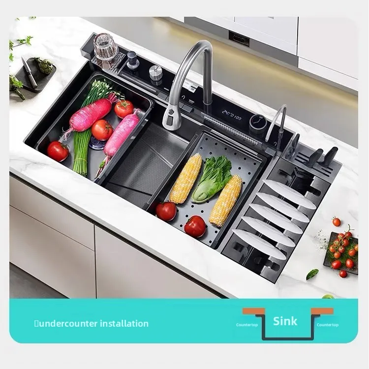 Посуда 304, раковина с изображением Кита, летающий дождь, водопад, большая одиночная кухонная вода, нано, встроенная раковина из нержавеющей стали 304, раковина для овощей
Посуда 304, раковина с изображением Кита, летающий дождь, водопад, большая одиночная кухонная вода, нано, встроенная раковина из нержавеющей стали 304, раковина для овощей