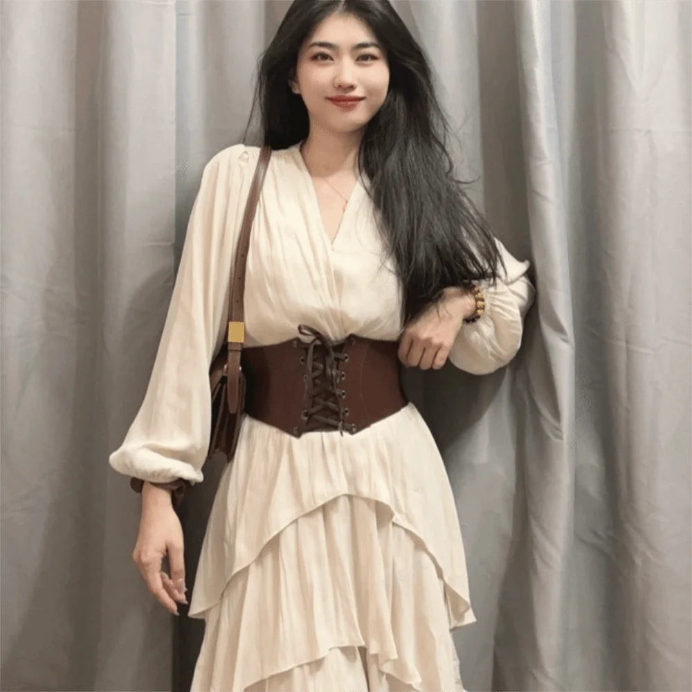 Готический корсет из искусственной кожи для девочек, эластичный однотонный широкий пояс на поясе, утягивающее ковбойское платье в стиле вестерн с поясом
Готический корсет из искусственной кожи для девочек, эластичный однотонный широкий пояс на поясе, утягивающее ковбойское платье в стиле вестерн с поясом