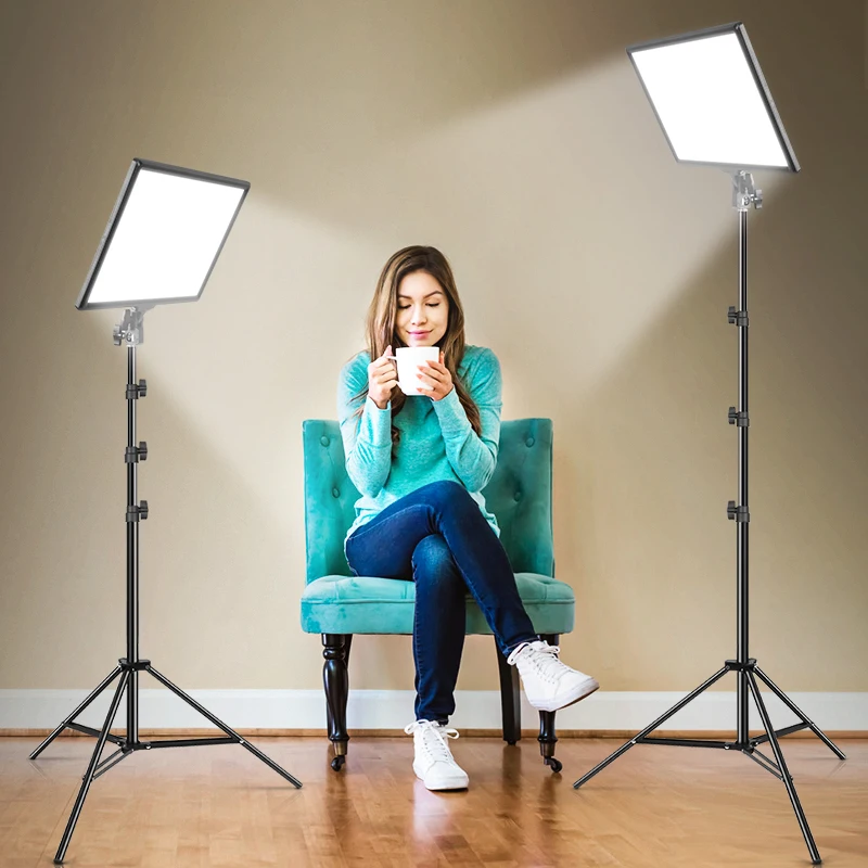 2pcs 17inch Panel Photography Lighting , 90w Led Video Light Kit, Dimmable Studio Light With Stand, With 2.5m Line For Shooting
2pcs 17inch Panel Photography Lighting , 90w Led Video Light Kit, Dimmable Studio Light With Stand, With 2.5m Line For Shooting