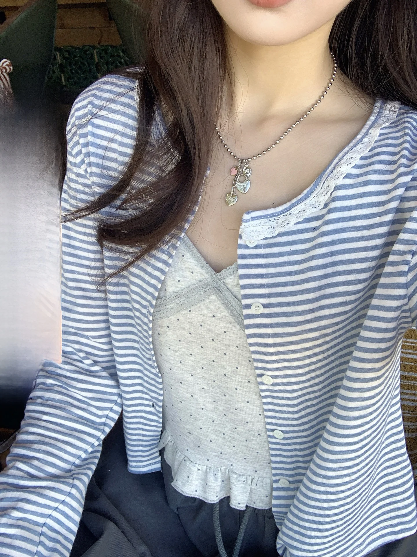 Hollyii Korean Style Blue Stripe Splicing Polka Dot Blouse Cardigan Spring 2026 New Arrival Women's Short Outerwear
Hollyii Korean Style Blue Stripe Splicing Polka Dot Blouse Cardigan Spring 2026 New Arrival Women's Short Outerwear