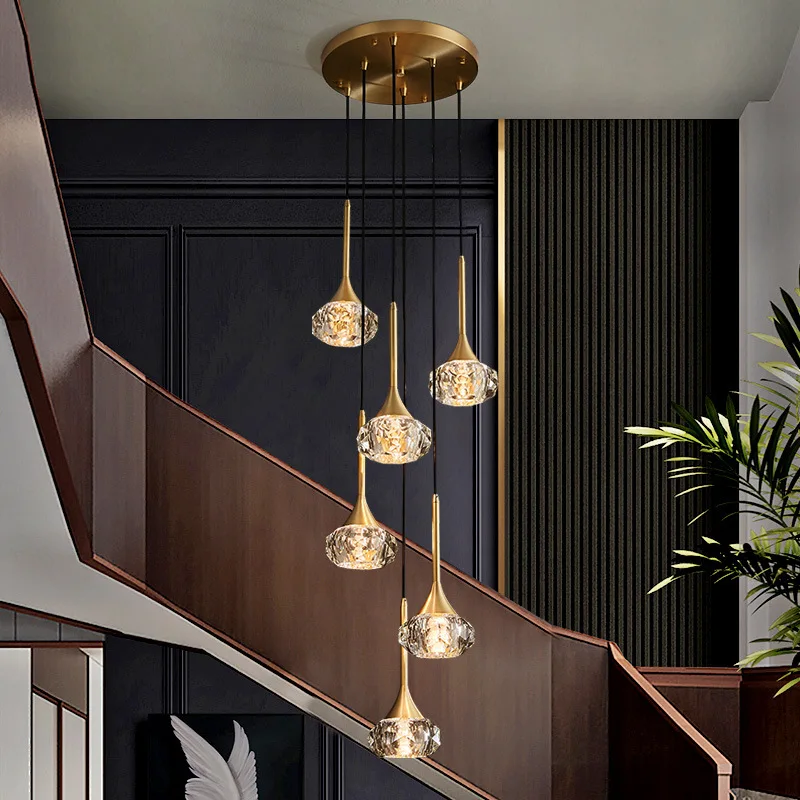 2024 Villa Staircase Long Chandelier Modern LED Light Fixture Luxury Copper Crystal Lamp Home Decor Items Lustre Lamps Pendant
2024 Villa Staircase Long Chandelier Modern LED Light Fixture Luxury Copper Crystal Lamp Home Decor Items Lustre Lamps Pendant