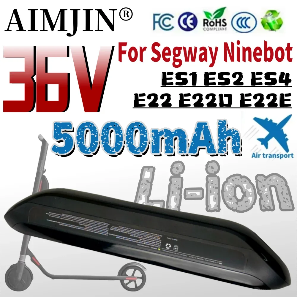 For Ninebot Segway 36V 5000mAh Li-ion Battery Used For External Battery Scooter Accessories of ES1 ES2 ES4 E22 E22D E22Eseries
For Ninebot Segway 36V 5000mAh Li-ion Battery Used For External Battery Scooter Accessories of ES1 ES2 ES4 E22 E22D E22Eseries