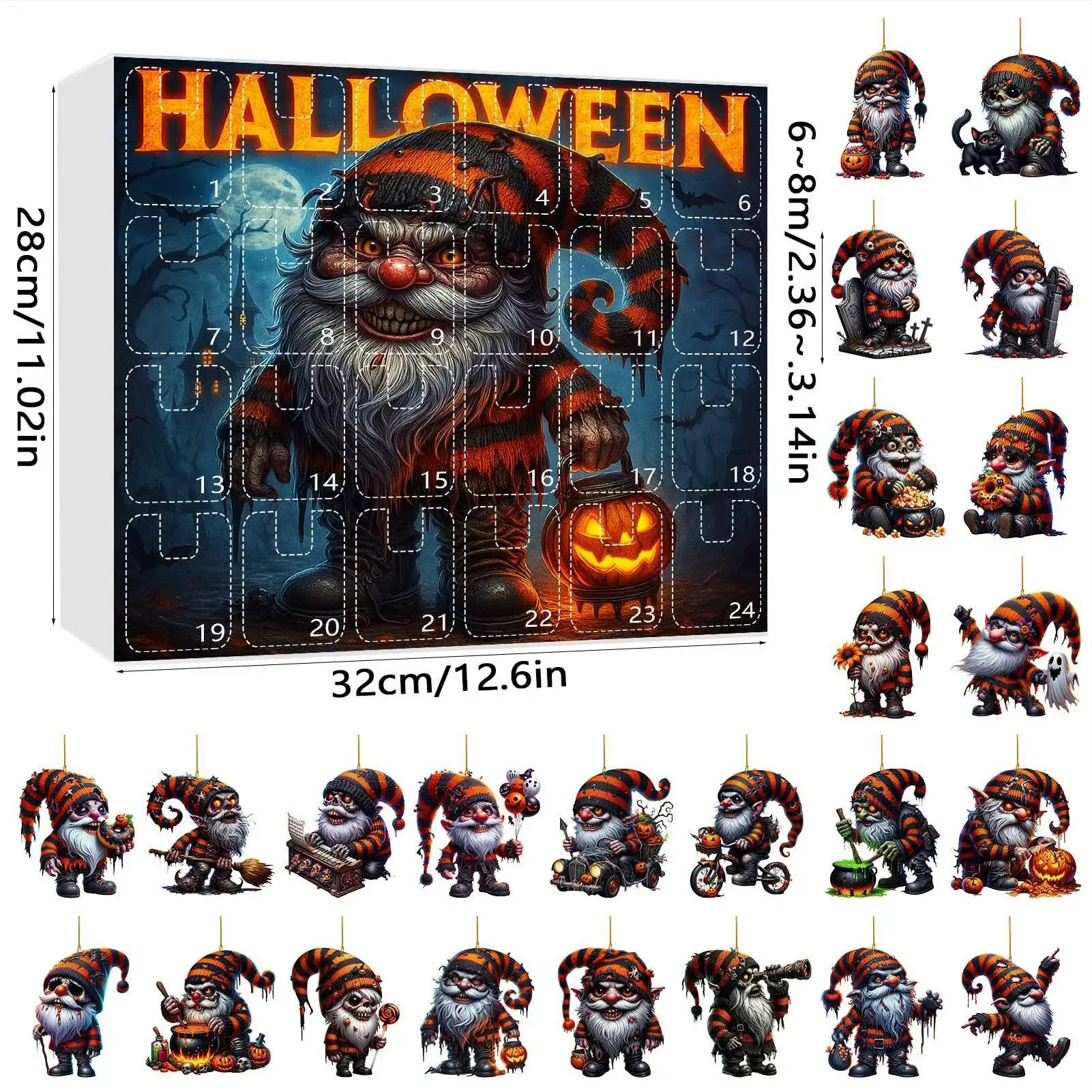 Halloween Ornaments Gnome Christmas Tree Decorations 2D Acrylic Advent Dwarf Doll Spooky Fun for Bedroom Patio Holiday Kitchen
Halloween Ornaments Gnome Christmas Tree Decorations 2D Acrylic Advent Dwarf Doll Spooky Fun for Bedroom Patio Holiday Kitchen