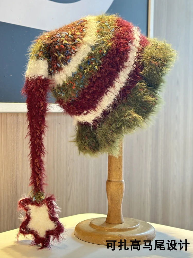 Women'S Color-Block Fleece Beanie Dopamine Style Autumn/Winter Warm Sweet Star Design Ponytail-Friendly Knit Cap For Christmas
Women'S Color-Block Fleece Beanie Dopamine Style Autumn/Winter Warm Sweet Star Design Ponytail-Friendly Knit Cap For Christmas