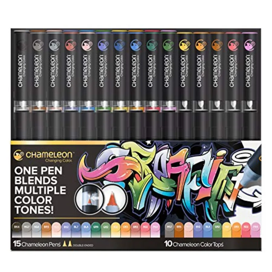 Art Pens, 25-Pen Deluxe Set 15 Pens + 10 Color Tops - Multicolor, 0.3mm Chisel Tip, Ambidextrous, Refillable, Perfect for Drawi
Art Pens, 25-Pen Deluxe Set 15 Pens + 10 Color Tops - Multicolor, 0.3mm Chisel Tip, Ambidextrous, Refillable, Perfect for Drawi