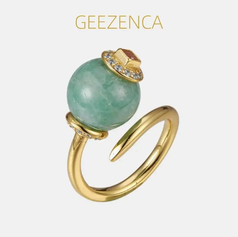 GEEZENCA Natural Lapis Lazuli Jadeite 925 Silver Zircon Open Ring For Women 18K Gold Nail Shaped Chic Luxury Rings 2024 New Gift
GEEZENCA Natural Lapis Lazuli Jadeite 925 Silver Zircon Open Ring For Women 18K Gold Nail Shaped Chic Luxury Rings 2024 New Gift