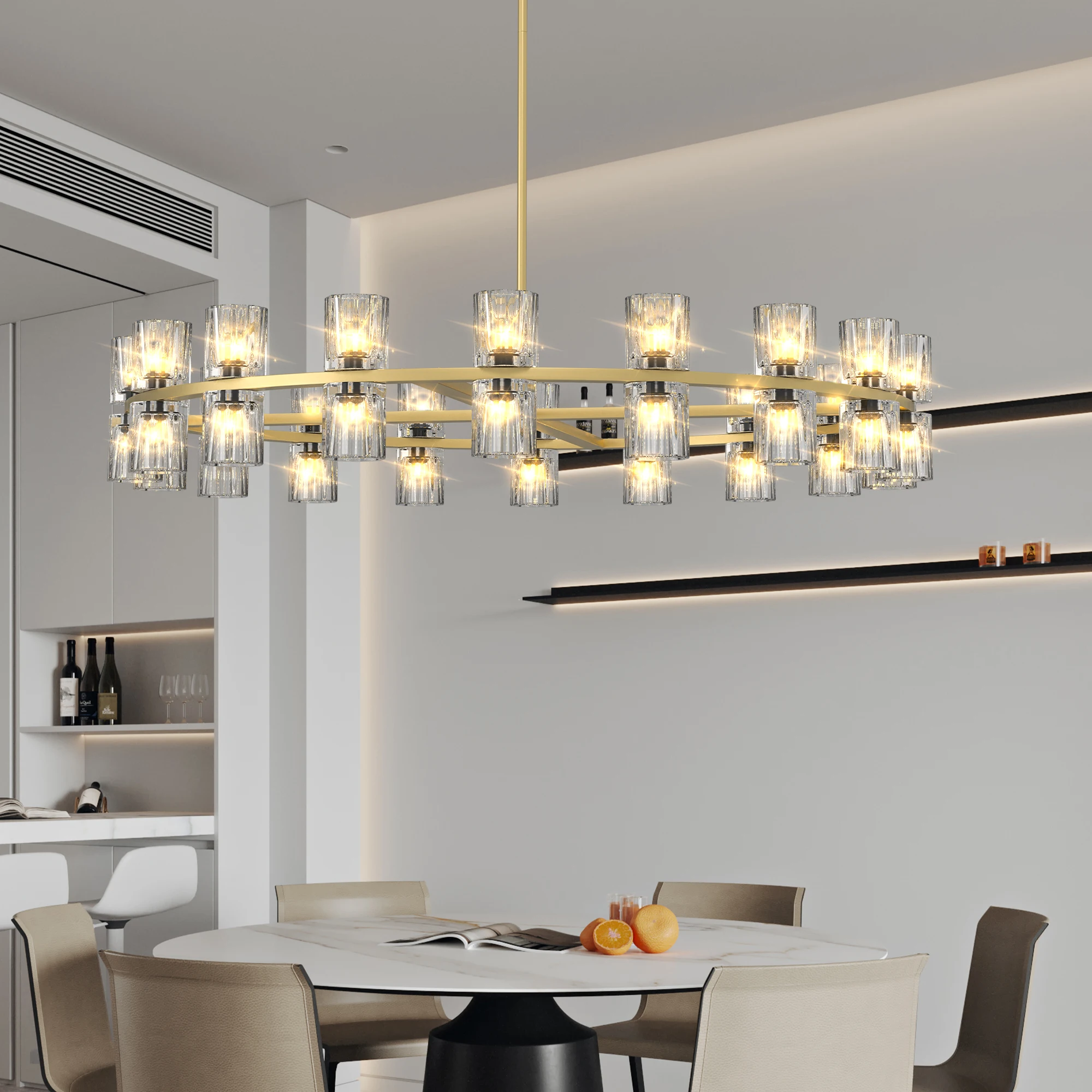 Dining Chandelier over Table, Sutable 36" K9 Crystal Chandeliers, Gold Round Chandelier for Dining Room, Living Room
Dining Chandelier over Table, Sutable 36" K9 Crystal Chandeliers, Gold Round Chandelier for Dining Room, Living Room