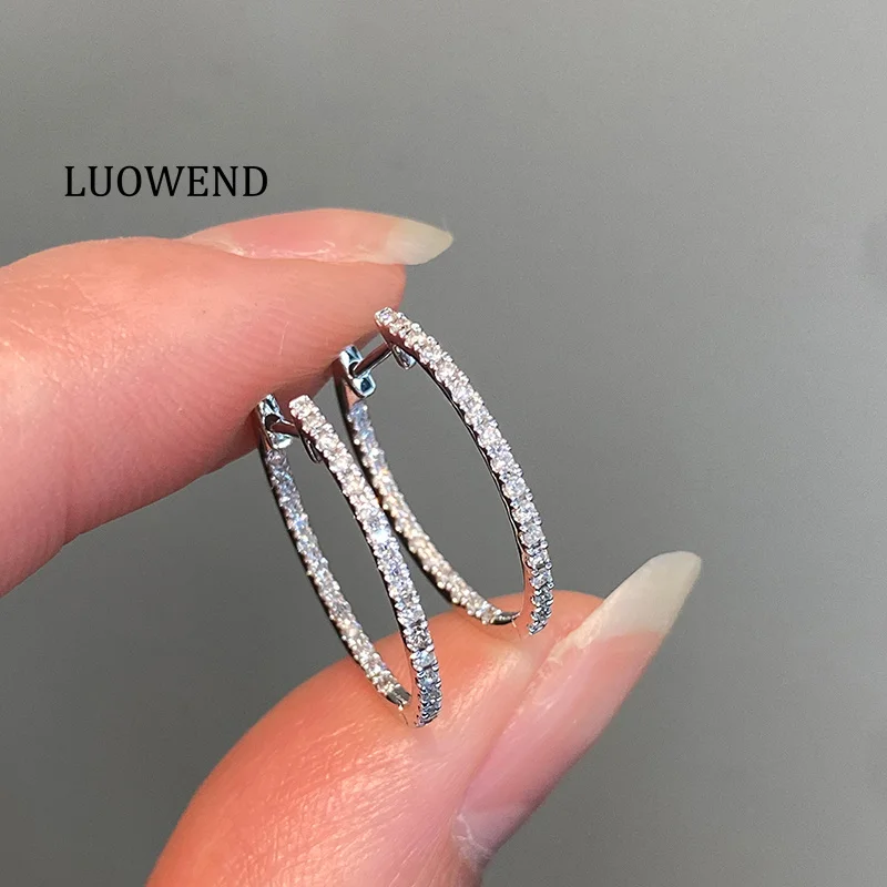 Серьги LUOWEND из 100% белого золота 18 карат, классический дизайн, серьги-кольца из настоящего натурального бриллианта 0,60 карата для женщин, ювелирные изделия для вечеринок
Серьги LUOWEND из 100% белого золота 18 карат, классический дизайн, серьги-кольца из настоящего натурального бриллианта 0,60 карата для женщин, ювелирные изделия для вечеринок