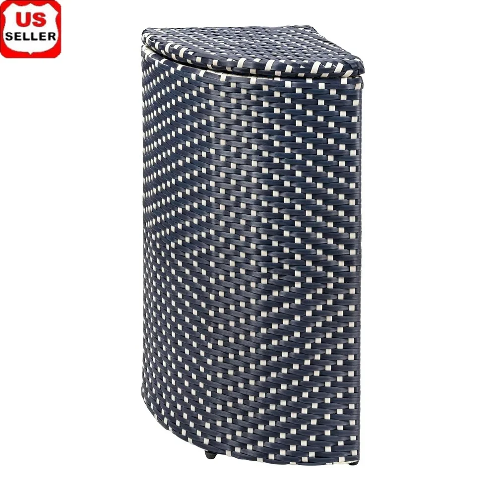 15 Gallon All Weather Outdoor Trash Can Quarter Round Design Durable Wicker Metal Hinged Lid Backyard Kitchen
15 Gallon All Weather Outdoor Trash Can Quarter Round Design Durable Wicker Metal Hinged Lid Backyard Kitchen